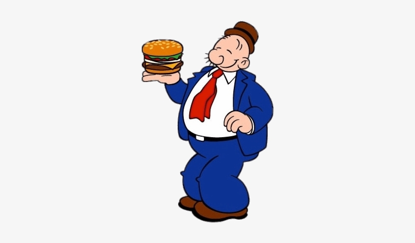 Wimpy Holding Hamburger Png - J Wellington Wimpy Popeye, transparent png #3027622