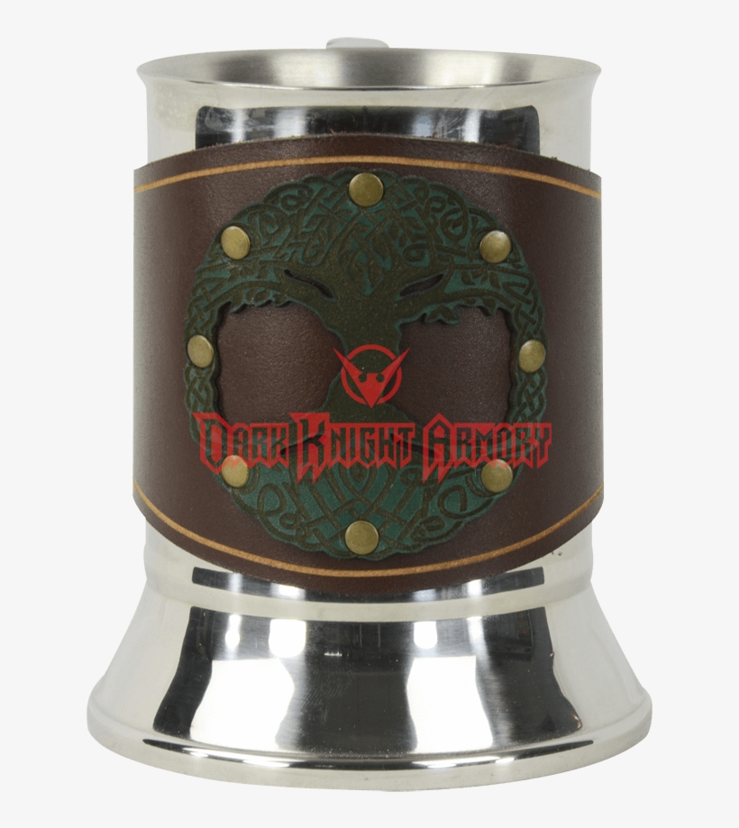 Celtic Tree Of Life Tankard With Leather Wrap - Tyrannosaurus, transparent png #3027970