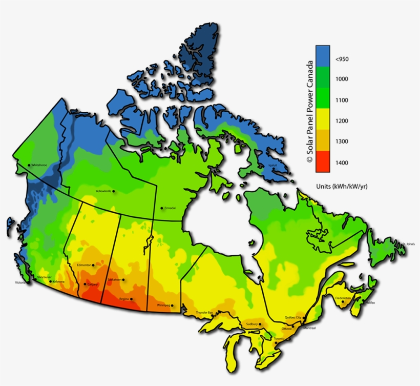 Solar Power Map Canada - Canada Map, transparent png #3029154