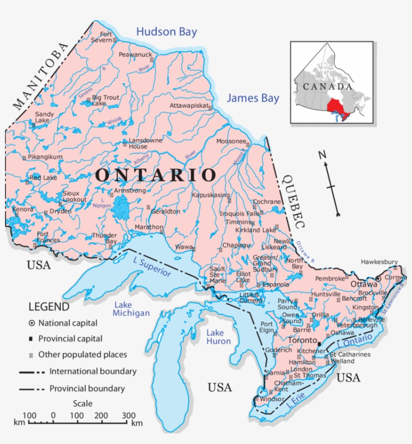 The Map Of Ontario, Canada - Map Of Ontario Canada, transparent png #3029180
