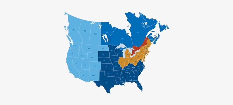 Cross Border Trucking Company Forbeshewlett Transport - High Resolution Vector North America Map, transparent png #3029301