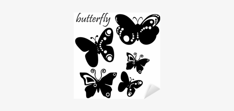 Tattoo Illustration Black And White Butterflies Sticker - Butterfly, transparent png #3029426