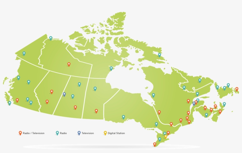 This Map Denotes The Locations Of Our Crtc-licensed - Bilingualism In Canada Map, transparent png #3030213