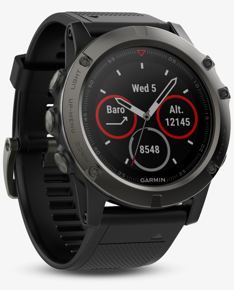 Garmin Fenix 5x Sapphire - Black, transparent png #3030739