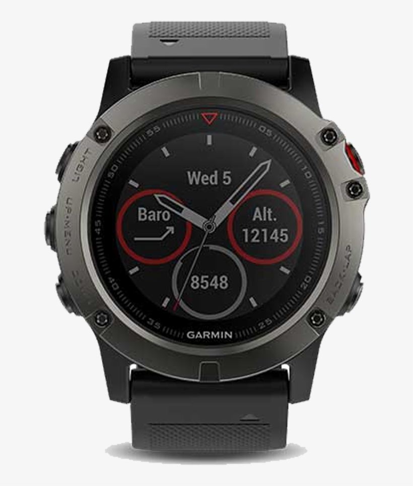 Garmin Fenix 5x Sapphire - Black, transparent png #3031523