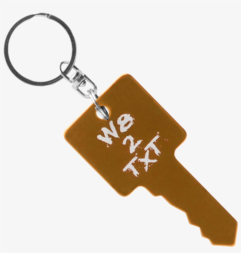 Gold Key Shaped Anodized Aluminum Key Chain With Laser - Key Tags, transparent png #3031525