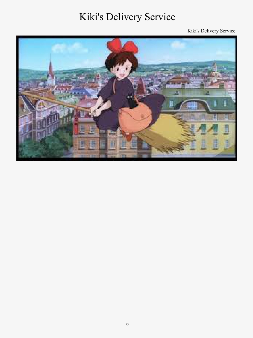 Kiki's Delivery Service Sheet Music Composed By Kiki's - Studio Ghibli Kiki Delivery Service, transparent png #3032679