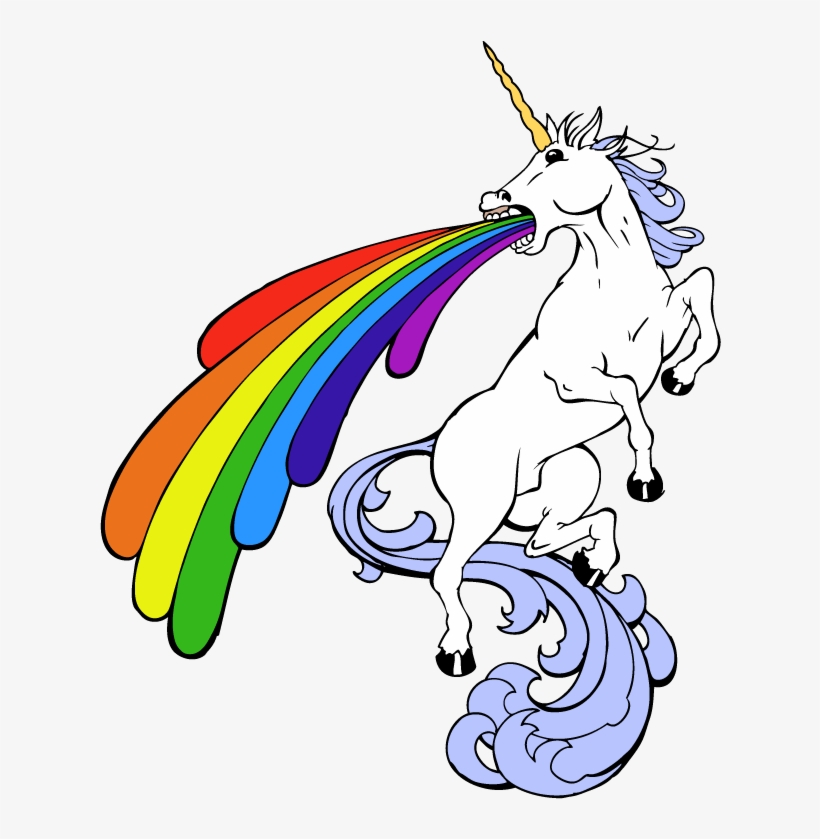 Post - Rainbow Puking Unicorn, transparent png #3035554