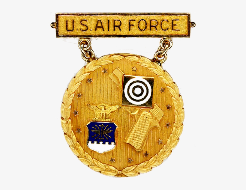 Former Usaf Gold National Eic Pistol Badge - Air Force Eic Pistol Badge, transparent png #3036630
