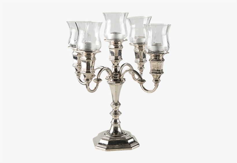 Candelabra Silver 5 Candles 25 Cm With Candle Holders - Candle, transparent png #3036773