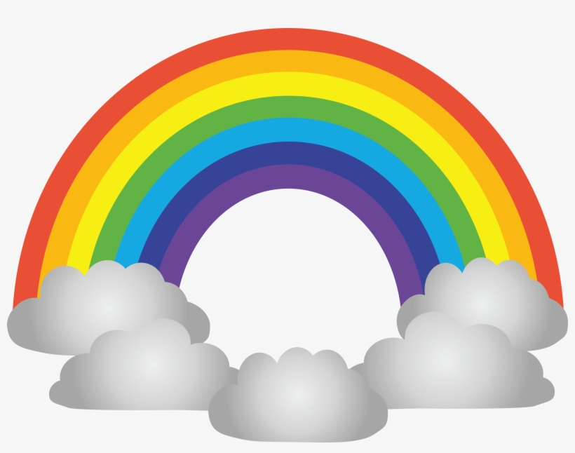 , , - Rainbow With Clouds Png, transparent png #3036778