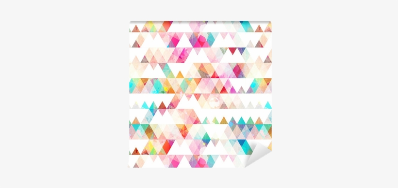 Rainbow Triangle Seamless Pattern With Grunge Effect - Multi Colored Geometric, transparent png #3037078