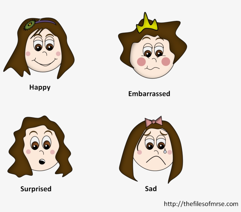 Cartoon Girl Different Feelings - Free Transparent PNG Download - PNGkey