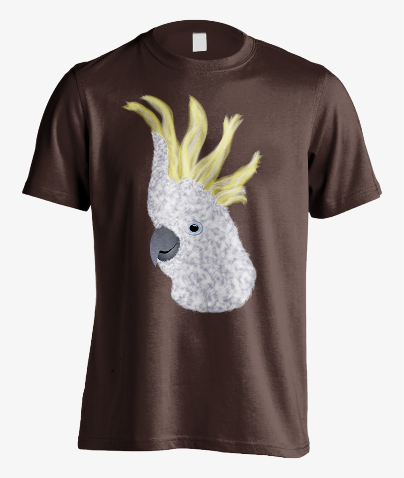 Sulphur-crested Cockatoo Parrot [dark Chocolate] Tees - Shirt, transparent png #3039411