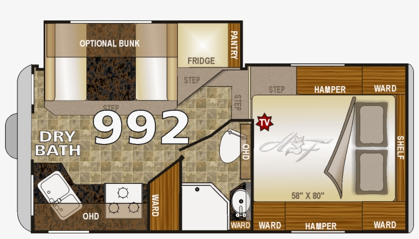 2019 Arctic Fox 992 Long Bed - 2017 Northwood Arctic Fox 992 Truck Camper, transparent png #3039589