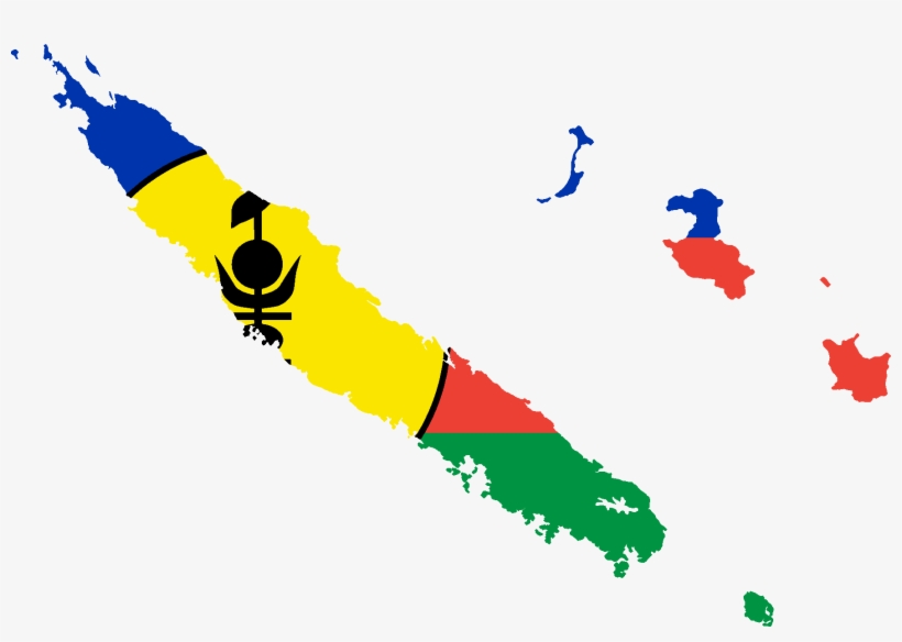 Flag Map Of New Caledonia - New Caledonia Map Png, transparent png #3040711