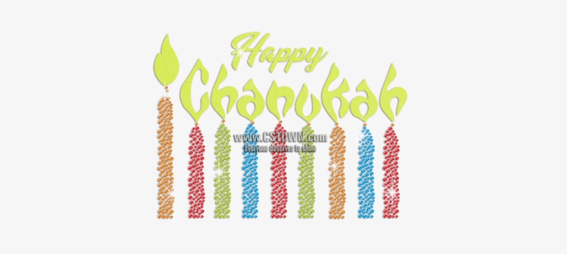 Shining Glitter Chanukah Candle Light Rhinestone Transfer - Art, transparent png #3041174