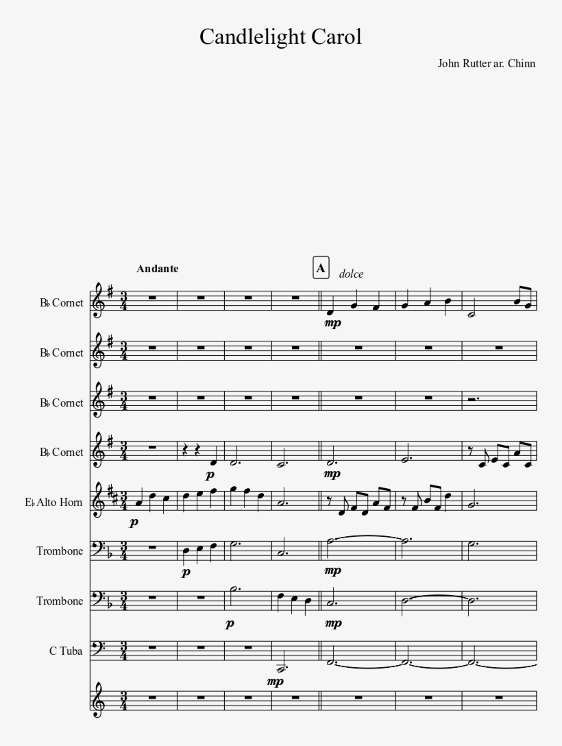 Candlelight Carol Sheet Music Composed By John Rutter - Stand Up And Get Crunk Sheet Music, transparent png #3041551