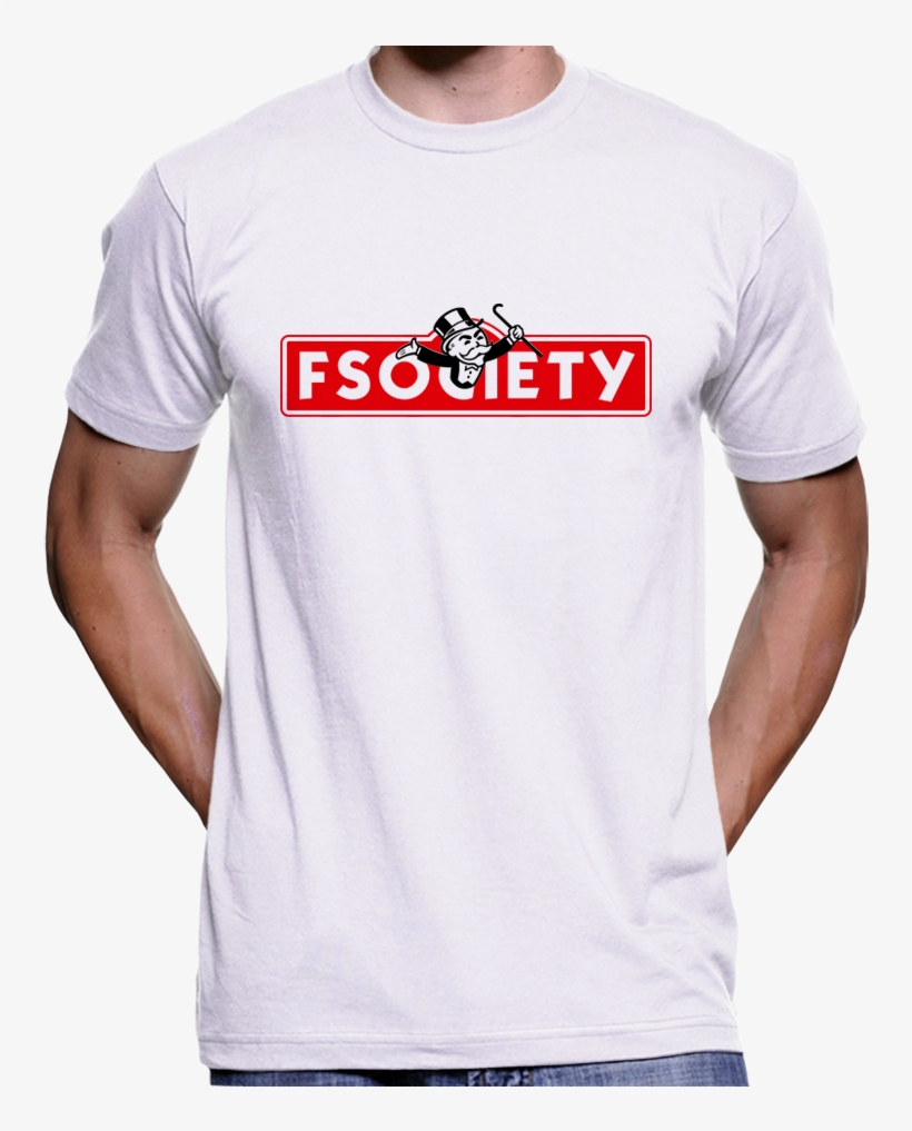 Robot Fsociety Monopoly Logo Parody T-shirt - Politically Incorrect Tshirt, transparent png #3042380
