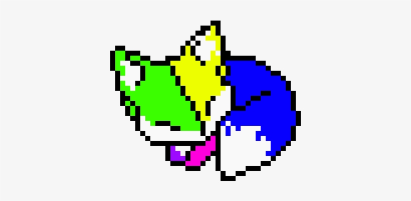 Rainbow Baby Fox - Fox Pixel Art, transparent png #3042641