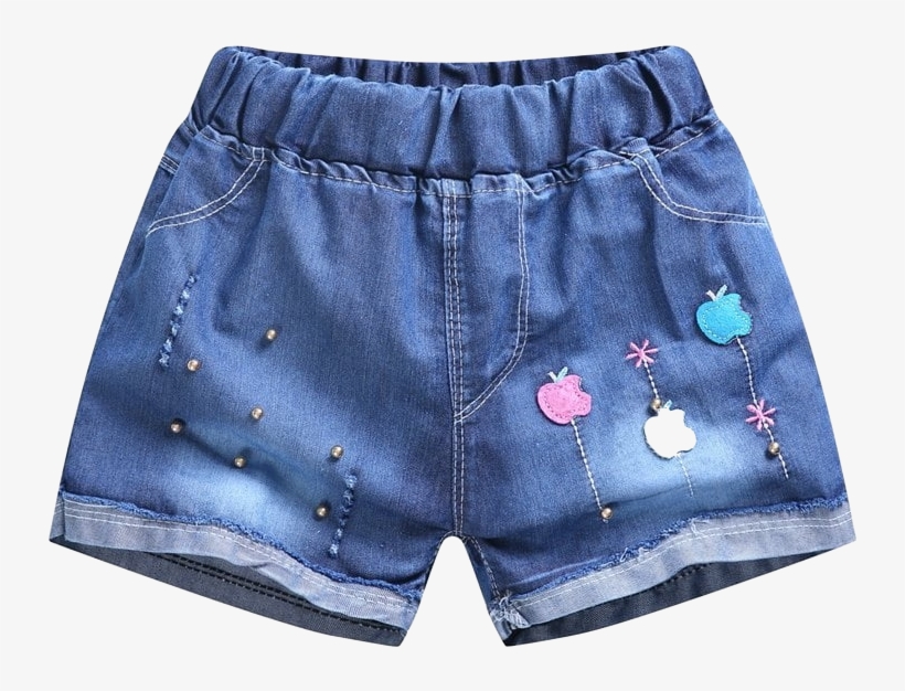 Children's Denim Shorts Girls Thin Section Hot Pants - Shorts, transparent png #3043590