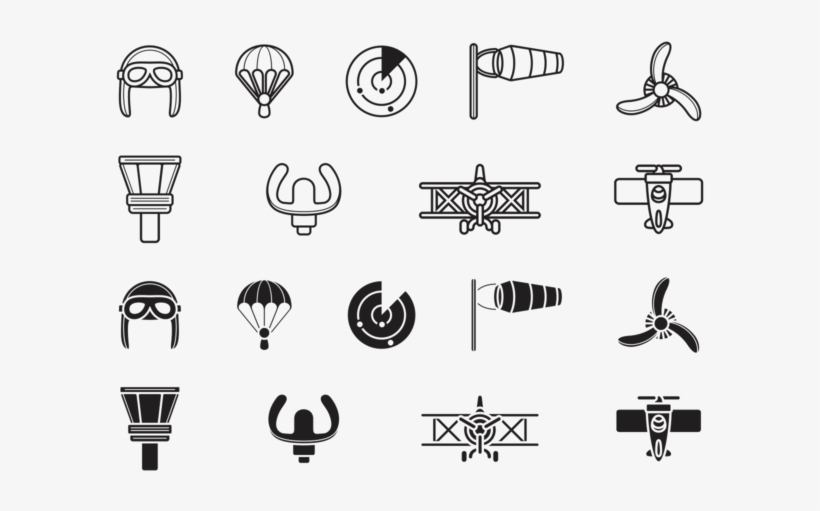Biplane Aviation Icons - Airplane, transparent png #3043815
