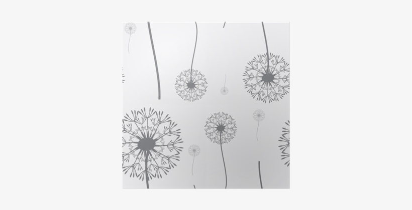 Seamless Background With Dandelions On Gray Background - Grå Tapet Med Växter, transparent png #3044253