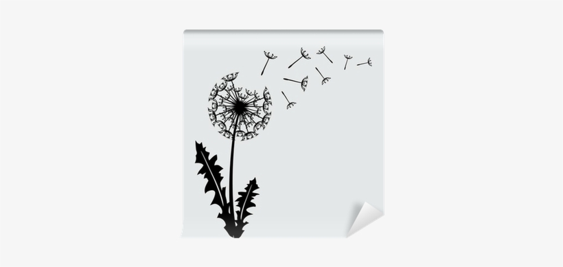 Blow Dandelion Vector Background Wall Mural • Pixers® - Wallxdecal Dandelion Wall Decal Flock Of Flying Vinyl, transparent png #3044589