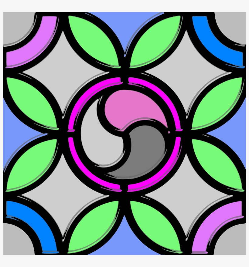 Free Leaded Glass Triskell Color - Stained Glass Clipart, transparent png #3044622