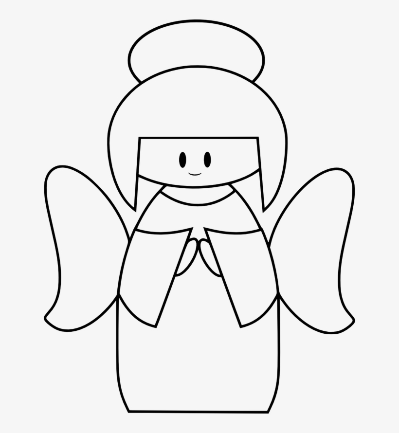 Vector Freeuse Stock Angel Clipart Black And White - Cute Angel, transparent png #3044647