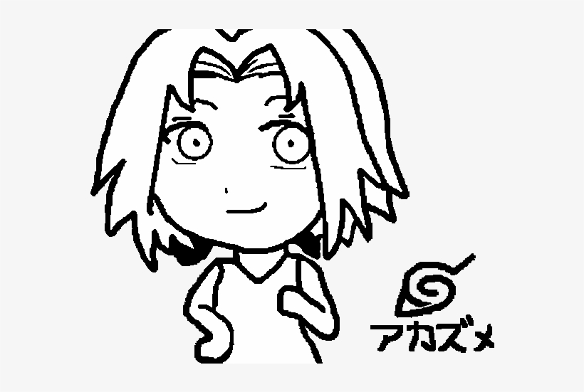 Sakura Haruno Small Coloring Page - Para Desenhar Sakura Haruno, transparent png #3044944