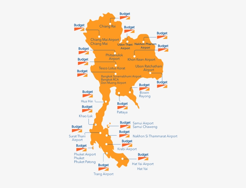 Map Of Thailand With Airports - Maps of the World