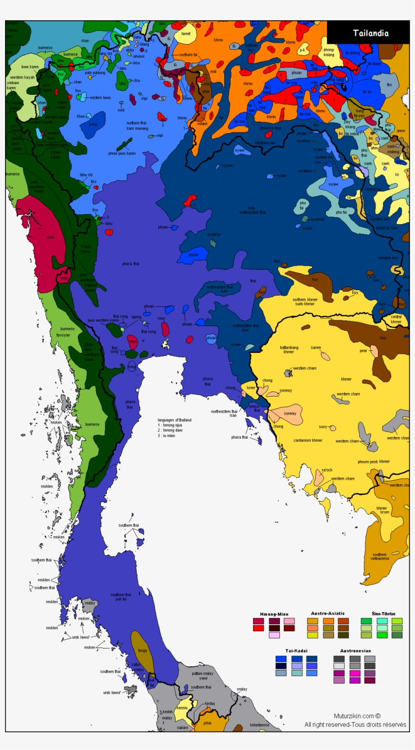 Thailand - Ethnic Map Southeast Asia, transparent png #3045342