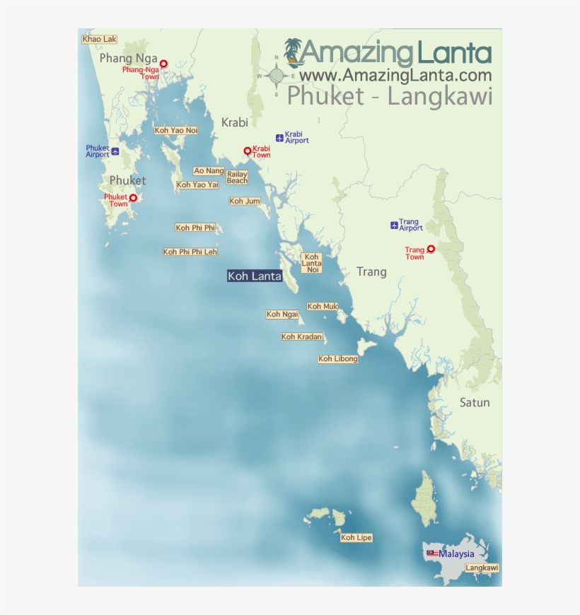Phuket To Langkawi Ferry Route Map Tourist Map, Malaysia - Ferry Langkawi Thailand Map, transparent png #3045515