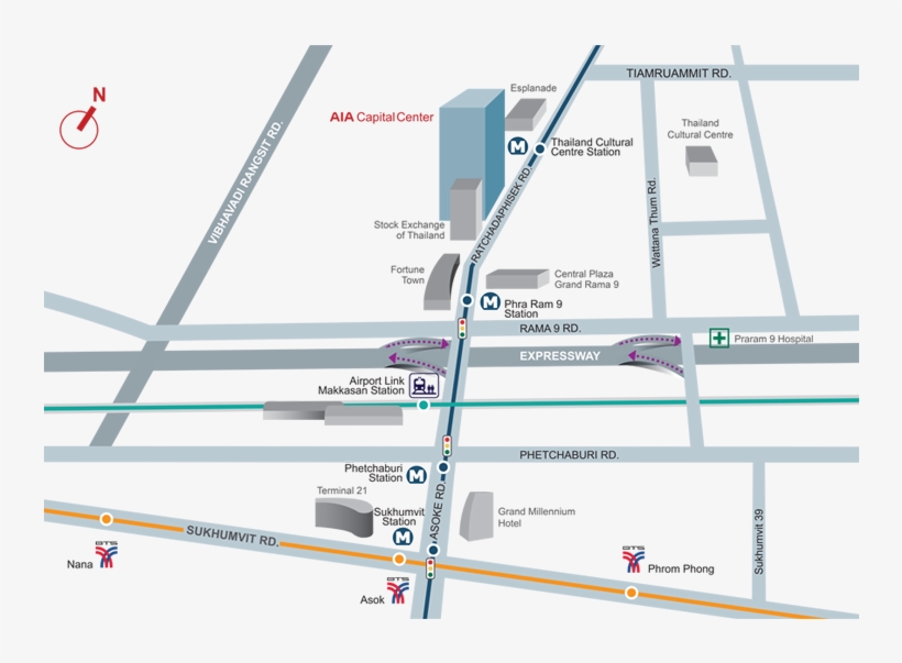 Seamlessly Connected To Bangkok's Underground Mass - อาคาร เอ ไอ เอ แคปปิตอล เซ็นเตอร์, transparent png #3045858