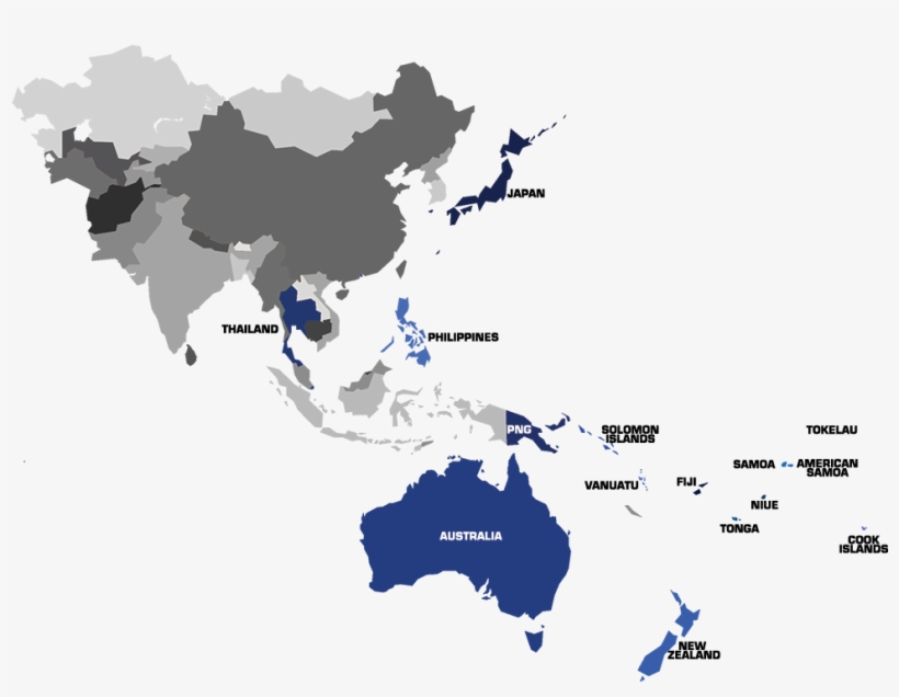 Member Nations - Asia Pacific Map Vector, transparent png #3046061