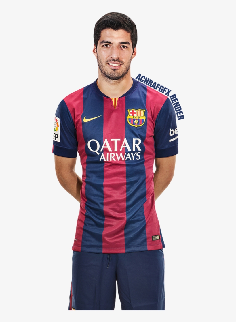 Luis Suarez Render 2014 2015 By Achrafgfx Watch Scraps - Signed Lionel Messi Jersey - Leo Home Shirt Icons, transparent png #3046905