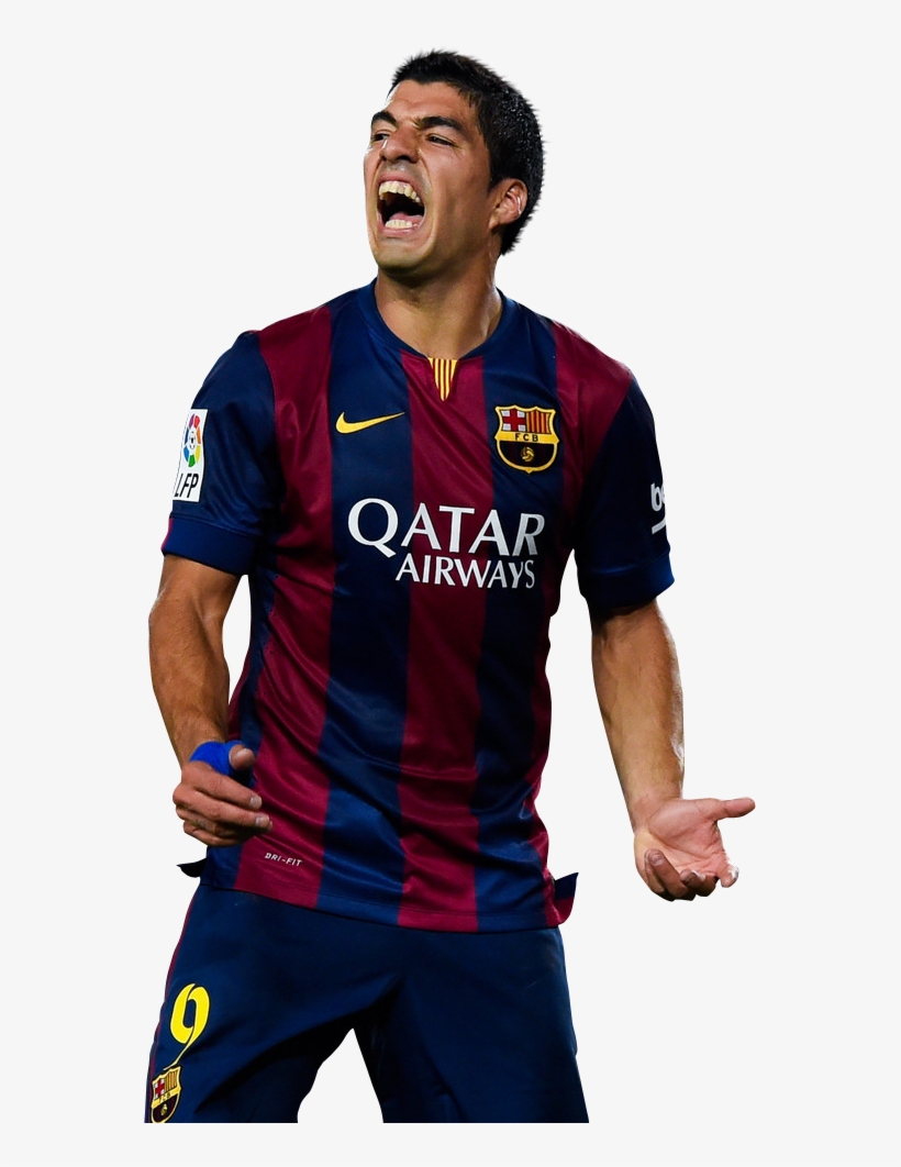 Luis Suarez - Andres Iniesta Front Autographed Barcelona Home Shirt, transparent png #3047093