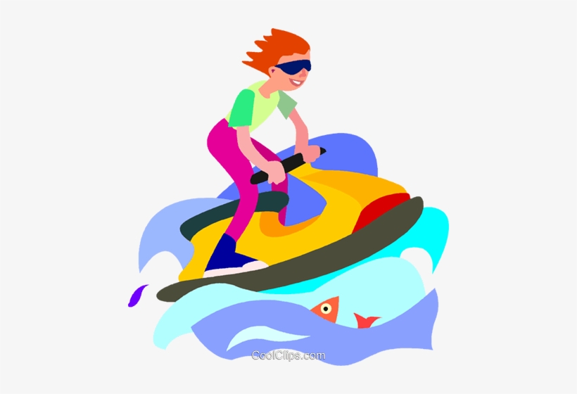 Boy Playing On A Jet Ski Royalty Free Vector Clip Art - Jet Ski Clip Art, transparent png #3048087