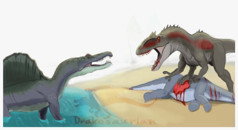 When Hunting Prey A Predator Never Roars, Never Does - Spinosaurus Vs Carcharodontosaurus, transparent png #3048297
