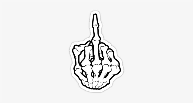 Middle Finger Tattoos, Skeleton Tattoos, Skeleton Hands, - Middle Finger Skeleton, transparent png #3048461