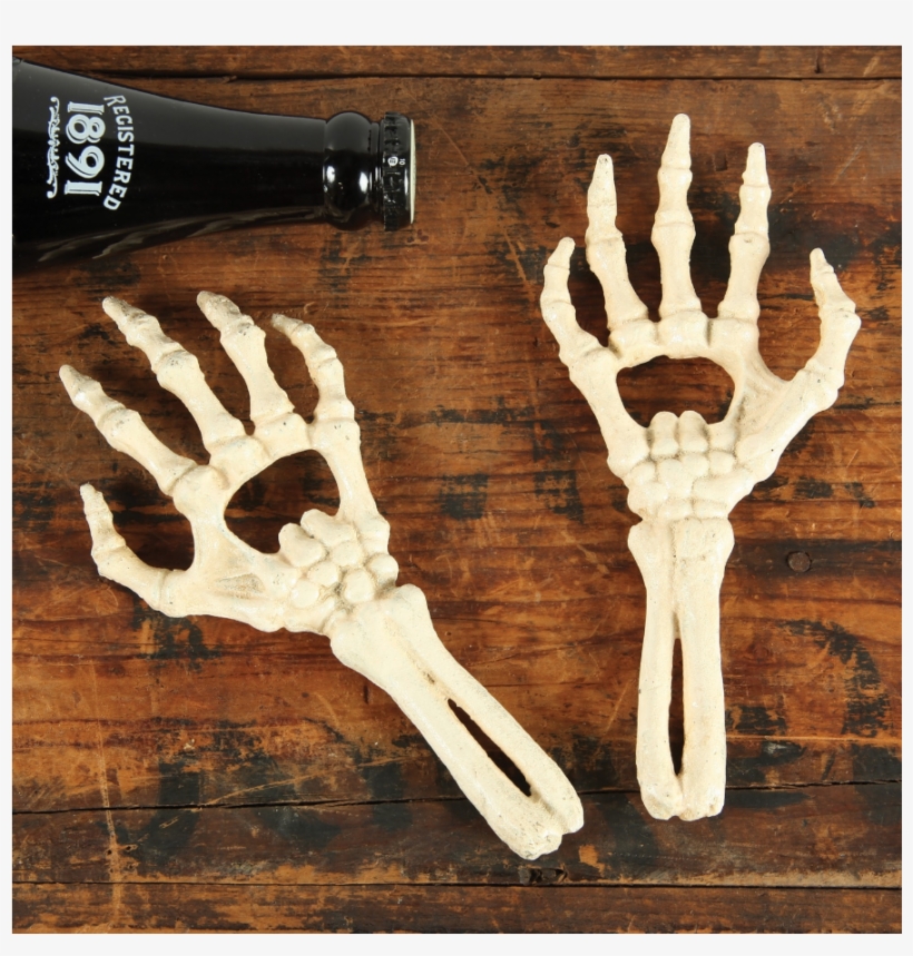 Skeleton Hands Bottle Openers - Homart Vintage Style Cast Iron Skeleton Hand Bottle, transparent png #3048484