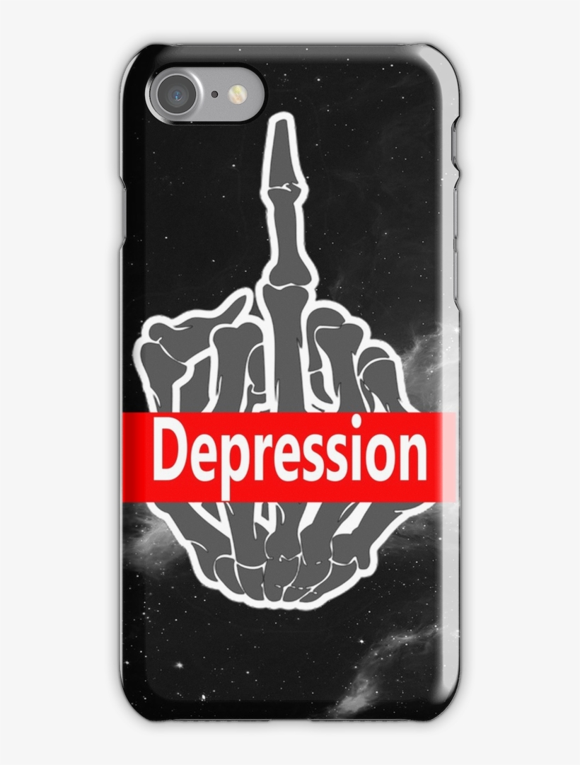 Depression- Supreme Logo // Skeleton Hand Iphone 7 - Hui Yuan Middle Finger 3d Lamp Room Bedroom Decorative, transparent png #3048732