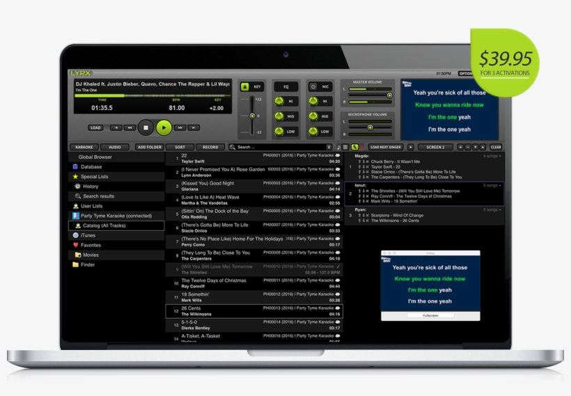 Lyrx Karaoke Software For Mac With Party Tyme Karaoke - Macintosh, transparent png #3048849