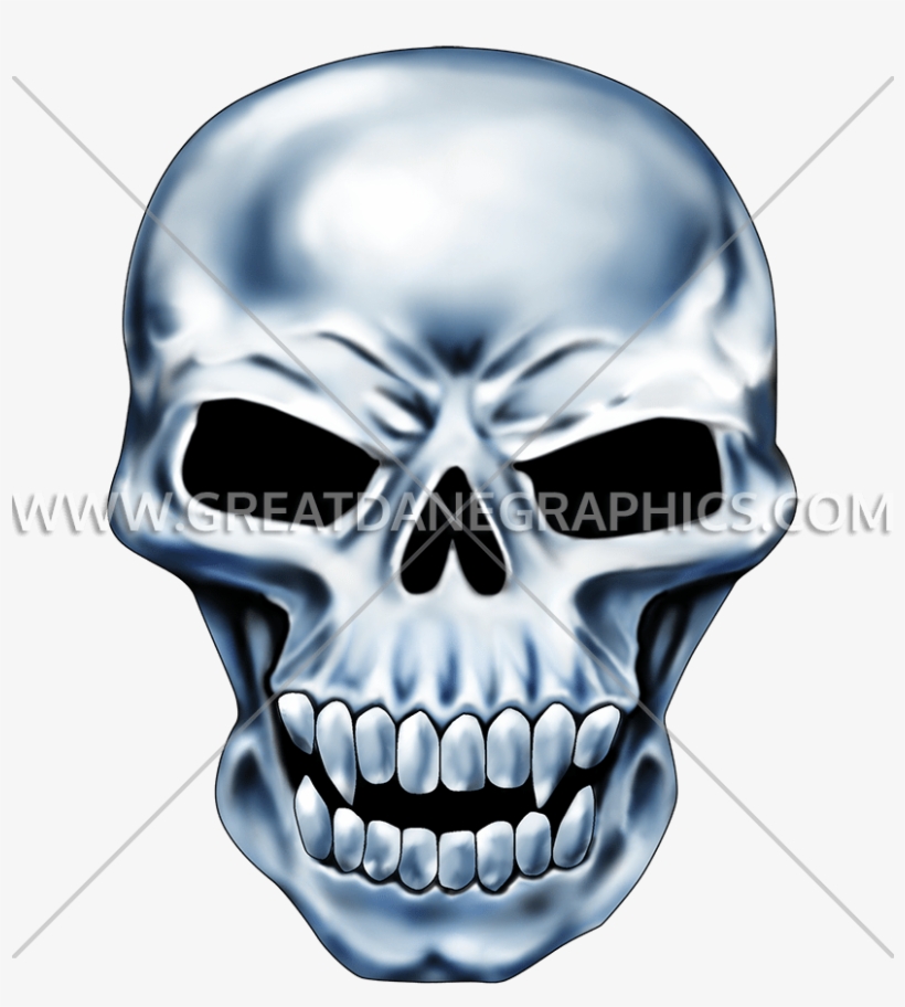 Chrome Skull Baseball Sleeve Shirt, transparent png #3049122