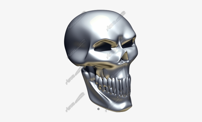 Chrome Skull Angle - Skull, transparent png #3049221