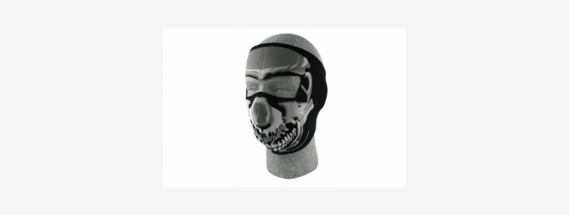 Фото 1 Маски Лицевые Лицевая Мото Маска Zan Headgear - Neoprene Full Face Mask Chrome Skull, transparent png #3049922