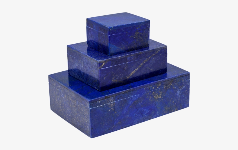 Set Of 3 Lapis Lazuli Rectangular Boxes - Box, transparent png #3050149