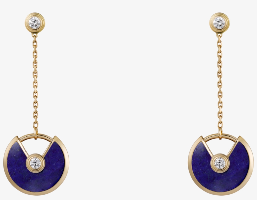 Amulette De Cartier Earrings, Xs Modelyellow Gold, - Amulette De Cartier 18ct Yellow-gold, Lapis Lazuli, transparent png #3050364