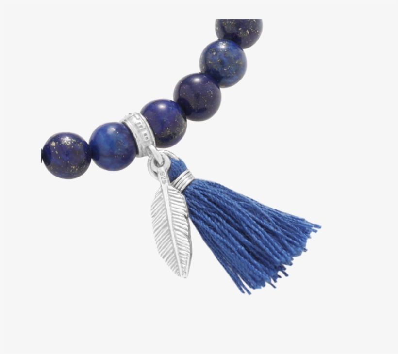 Lapis Lazuli Bracelet With Small Feather And Tassel - Lapis Lazuli Bransoletka, transparent png #3050718